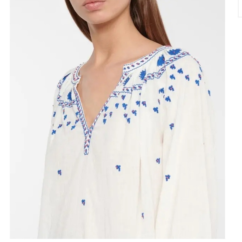 $193 VELVET BY GRAHAM & SPENCER
Lynette Embroidered Cotton Top XS oversized - Picture 4 of 12